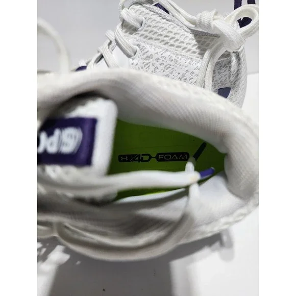 Under Armour Spotlight Football Cleats 4D Foam White Purple 3023963-103 Men 8.5 - Picture 9 of 10